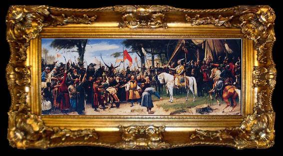 framed  Mihaly Munkacsy The Conquest of Hungary, ta009-2